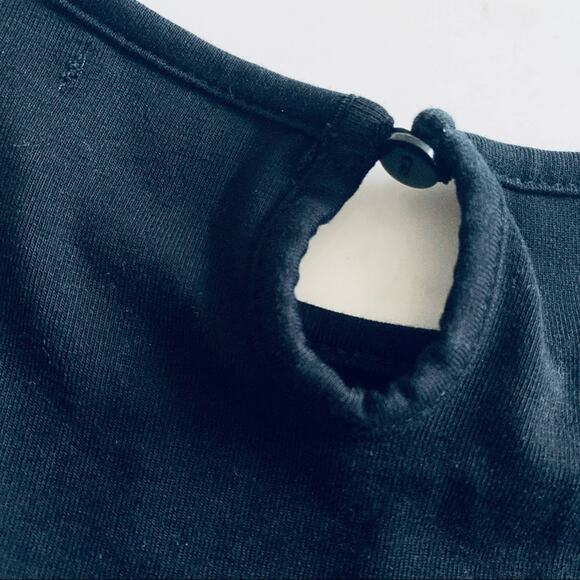 Carbon Soldier girls black jersey dress with velvet detail size 14 - Picture 4 of 6